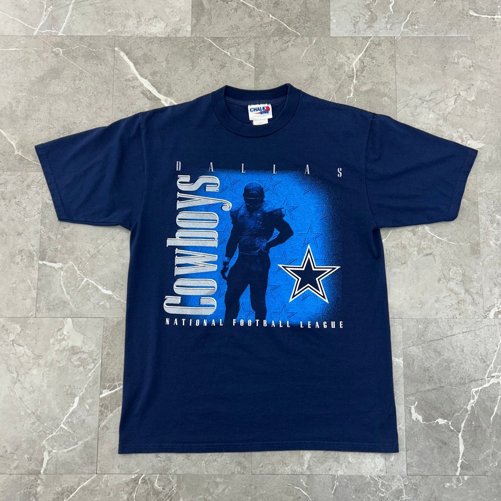 90s Vintage Dallas Cowboys Graphic Tee‎ Mens Large Caricature Lone Star Blue